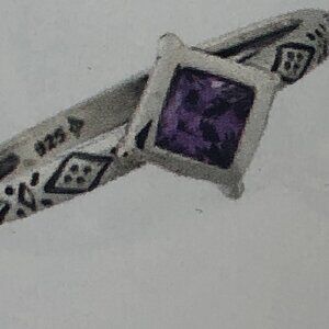 Belle Fleur - Purple - Sterling Silver Ring (Size 7)